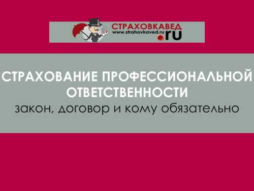 Что такое страхование профессиональной ответственности